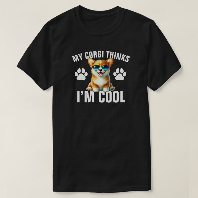 T-shirt Mon Corgi Me Trouve Cool (Design devant)
