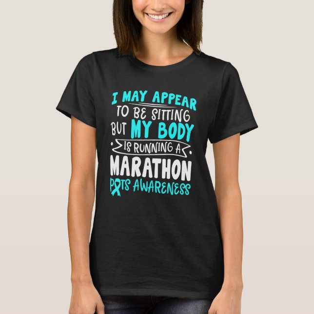 T-shirt Mon Corps Courir Un Marathon Pots Sensibilisation  (Devant)