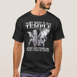 T-shirt Mon Corps Est Un Temple Ancien Et Un Dragon En Cri