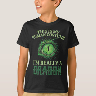 T-shirt Mon Costume Humain Je Suis Vraiment Dragon Hallowe