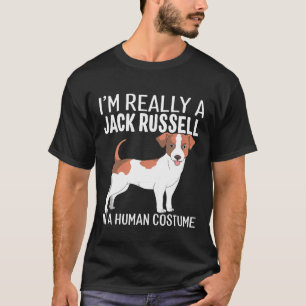 T-shirt Mon Costume Humain Je Suis Vraiment Jack Russell D