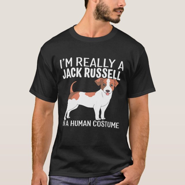 T-shirt Mon Costume Humain Je Suis Vraiment Jack Russell D (Devant)
