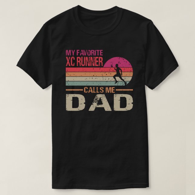 T-shirt Mon coureur de fond favori m'appelle Papa - XC (Design devant)