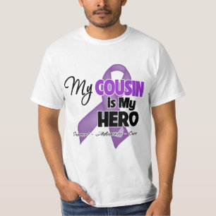 T-shirt Mon cousin est mon héros - ruban pourpre