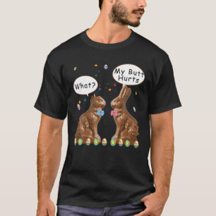 T-shirt Mon cul fait mal au lapin au chocolat Pâques drôle