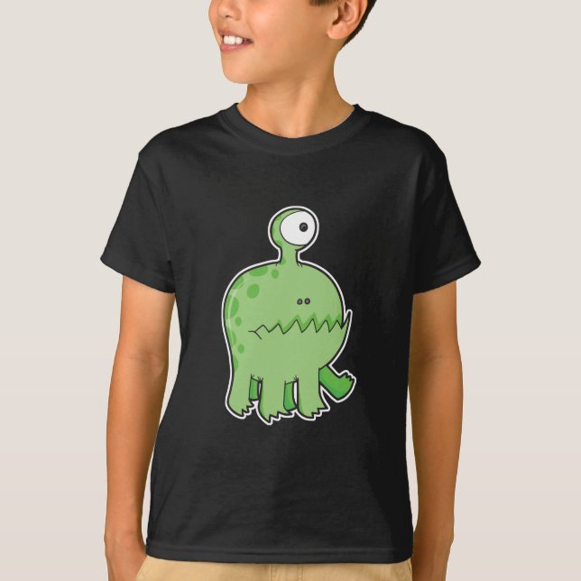 T-shirt mon cyclope animal de compagnie vert monstre (Devant)