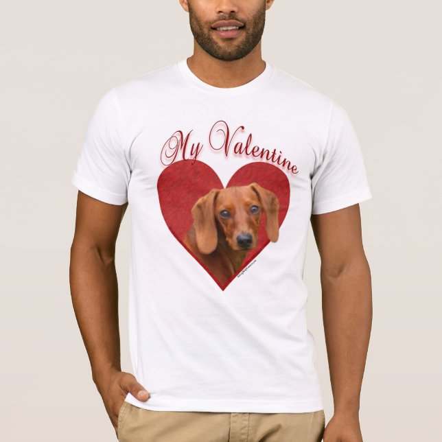 T-shirt Mon Dachshund Valentine (Devant)