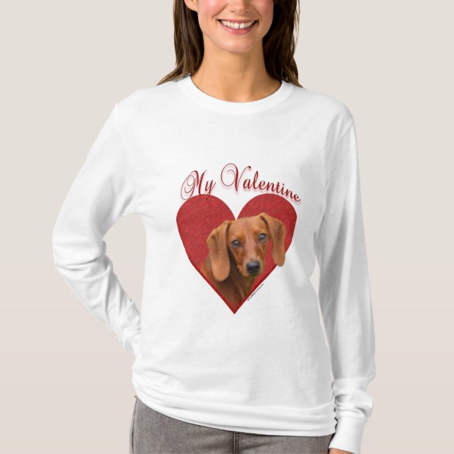 T-shirt Mon Dachshund Valentine (Devant)