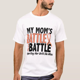 T-shirt Mon de bataille Cancer utérin de maman trop