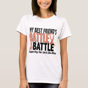 T-shirt Mon de bataille Cancer utérin de meilleur ami tro