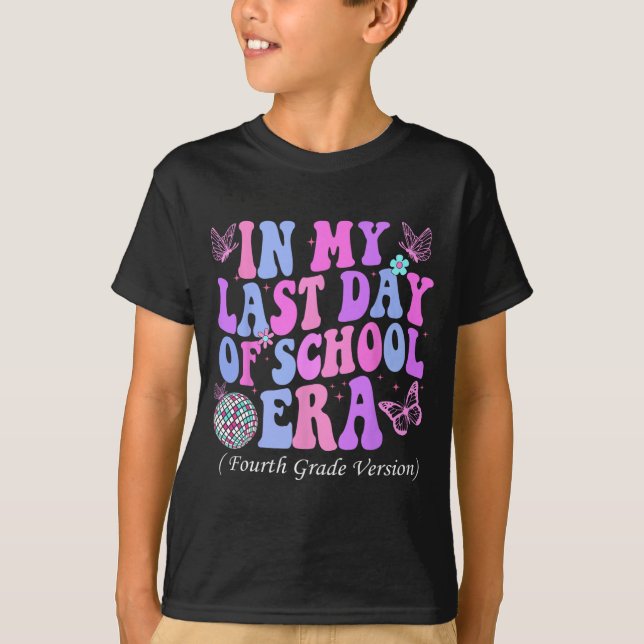 T-shirt Mon Dernier jour de l'école Époque 4e année Enseig (Devant)