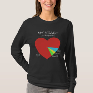 T-shirt Mon diagramme cardiaque avec vous, bacon, tacos et