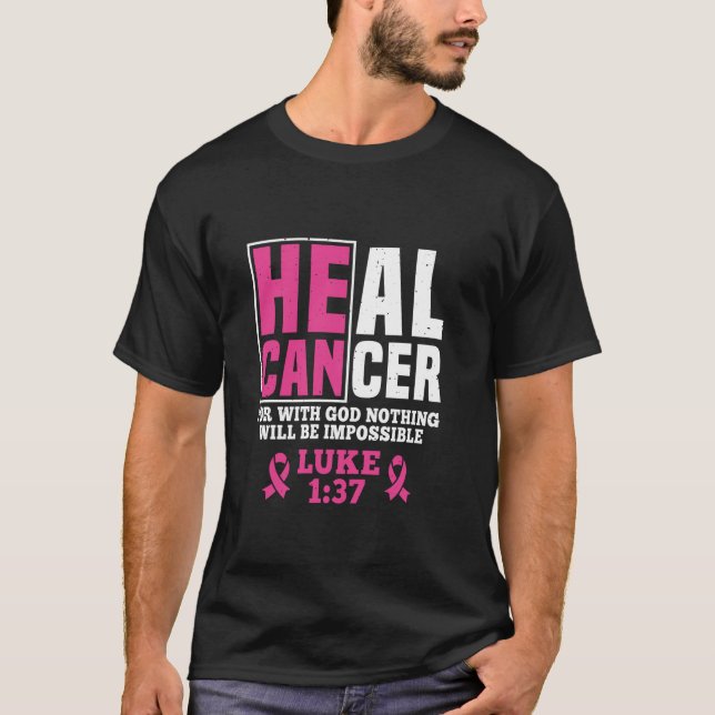 T-shirt Mon Dieu est plus fort que le survivant du cancer  (Devant)