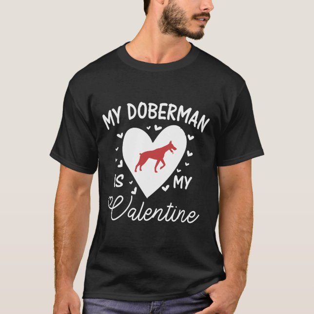 T-shirt Mon Doberman Est Mon Valentin 560 (Devant)