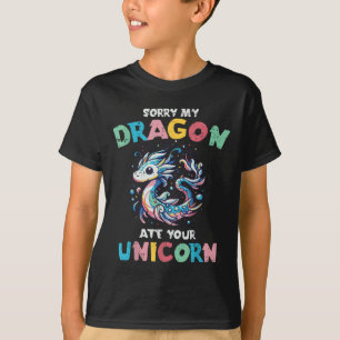 T-shirt Mon Dragon A Mangé Votre Unicorn Drôle Imaginaire