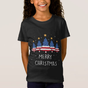 T-Shirt MON DRAPEAU AMÉRICAIN NOËL ARBRE Pajama JEUX Drôle