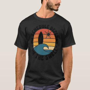 T-shirt Mon emploi du temps dépend de la houle Funny Surfi