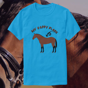 T-shirt Mon endroit heureux Équitation Baie
