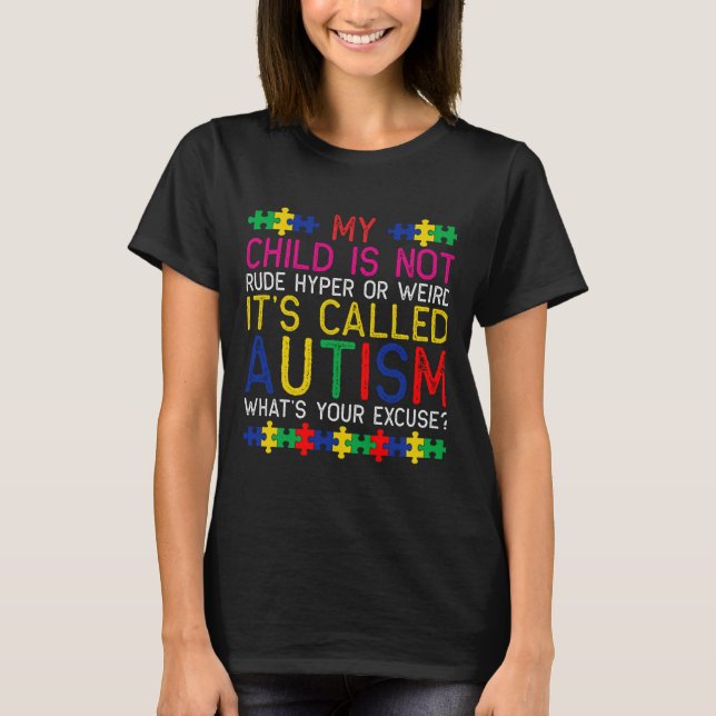 T-shirt Mon Enfant N'Est Pas Mal Hyper Ou Bizarre Il S'App (Devant)