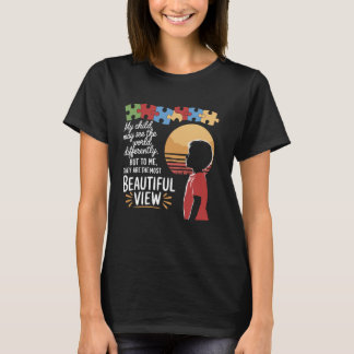 T-shirt Mon enfant voit différemment Autistique Sensibilis