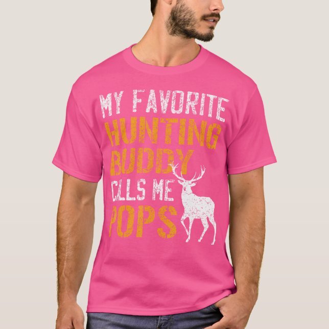 T-shirt Mon Épouse De Chasse Favorite M'Appelle Pops Deer  (Devant)