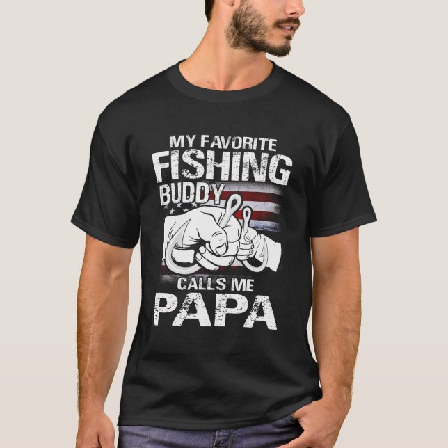 T-shirt Mon Épouse De Pêche Préférée M'Appelle Papa (Devant)