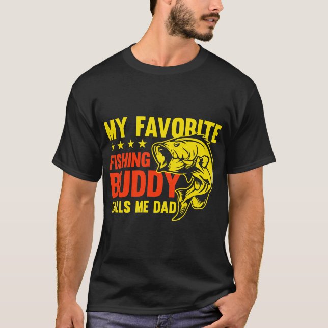 T-shirt Mon Épouse De Pêche Préférée M'Appelle Papa (Devant)