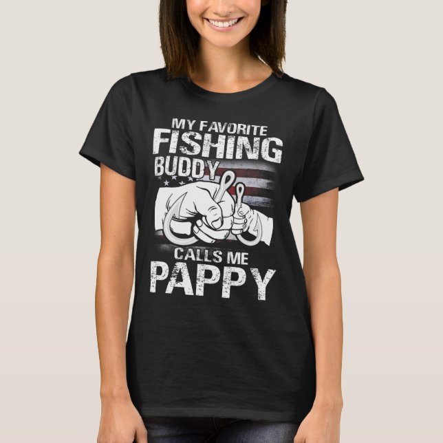 T-shirt Mon Épouse De Pêche Préférée M'Appelle Pappy (Devant)