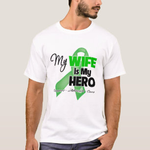 T-shirt Mon épouse est mon héros - Cancer de rein