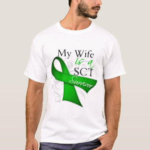 T-shirt Mon épouse est une survivante de greffe de cellul