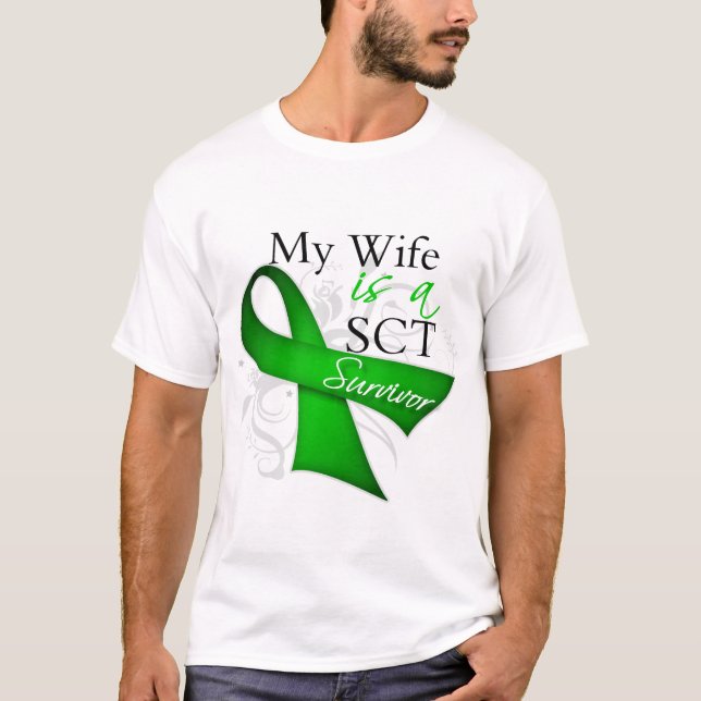 T-shirt Mon épouse est une survivante de greffe de cellule (Devant)