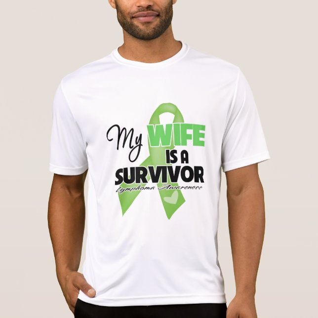 T-shirt Mon épouse est une survivante - lymphome (Devant)