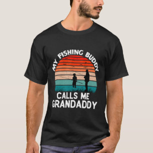 T-shirt Mon Époux De Pêche M'Appelle Grand-Papa Retro Vint