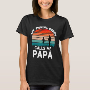 T-shirt Mon Époux De Pêche M'Appelle Papa Retro Vintage Gr