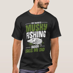 T-shirt Mon Époux De Pêche Musky M'Appelle Papa Muskie Fis