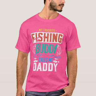 T-shirt Mon Époux De Pêche Préféré M'Appelle Papa Fis Drôl
