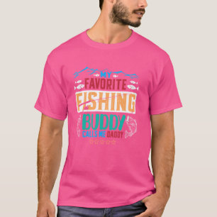 T-shirt Mon Époux De Pêche Préféré M'Appelle Papa Fis Drôl