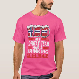 T-shirt mon équipe norvégienne a un problème d'alcool Norv
