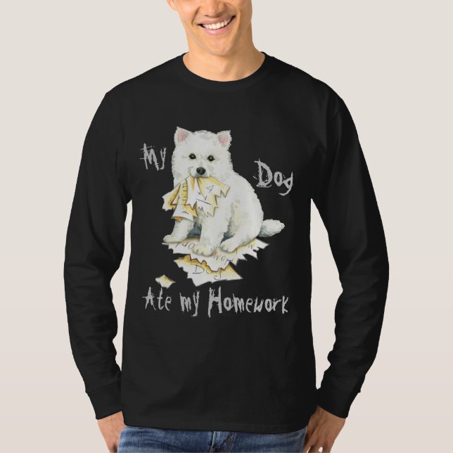 T-shirt Mon Eskie A Mangé Ma Maison (Devant)
