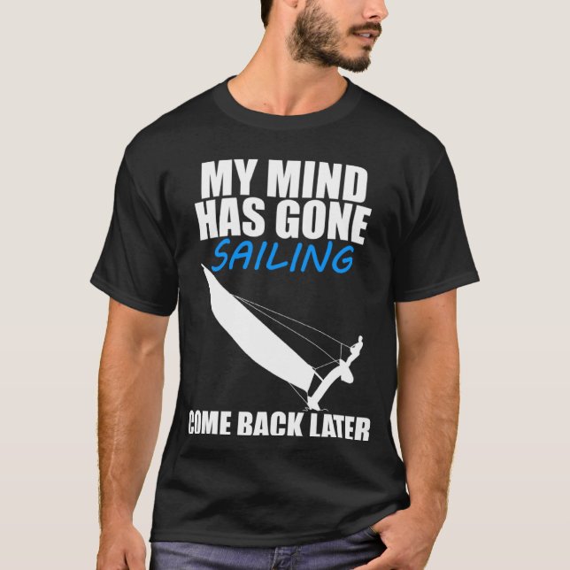 T-shirt Mon esprit a pris la voile  Chat en navigation (Devant)