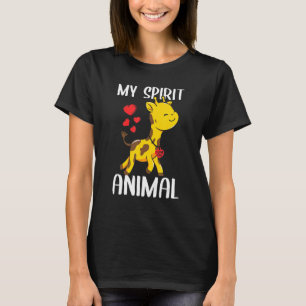 T-shirt Mon Esprit Animal Giraffe Je T'Aime Coeur Valentin