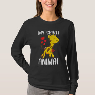 T-shirt Mon Esprit Animal Giraffe Je T'Aime Coeur Valentin