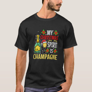 T-shirt Mon esprit de Noël est le champagne