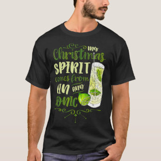 T-shirt Mon esprit de Noël vient de Gin et Tonic