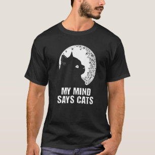 T-shirt Mon esprit dit chats Mère de chat humour Père de c