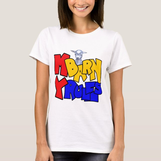 T-shirt Mon étable Mes règles Chèvre bébé (Devant)
