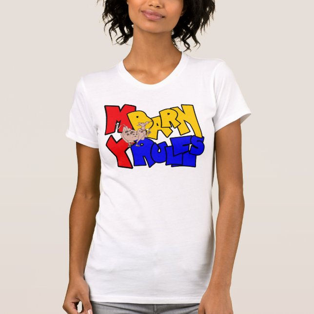 T-shirt Mon étable Mes règles Vache laitière (Devant)