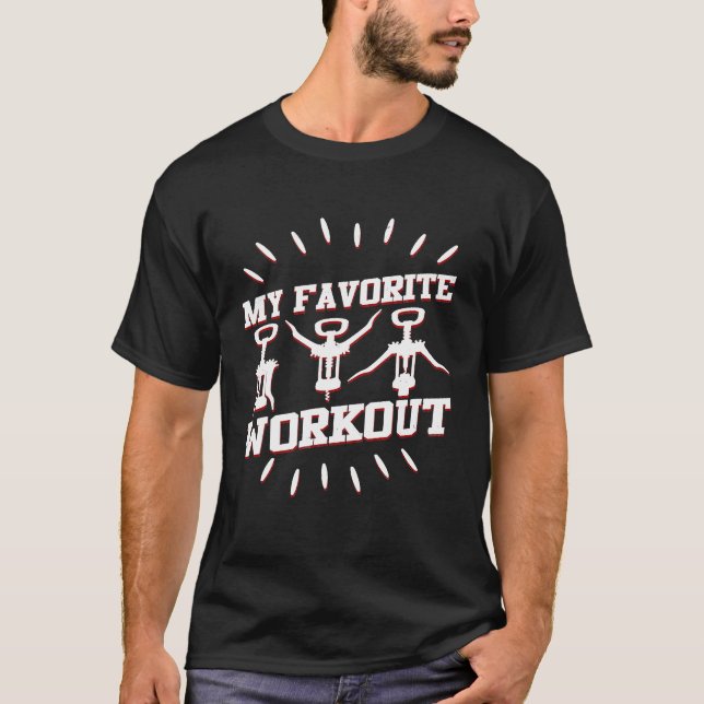 T-shirt Mon exercice préféré Exercice Funny Wine Lover Shi (Devant)