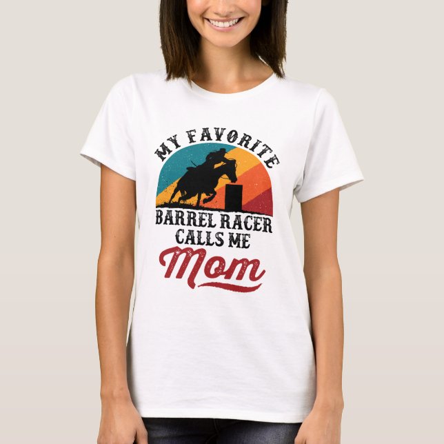 T-shirt Mon Favori Barrel Racer M'Appelle Maman Retro (Devant)