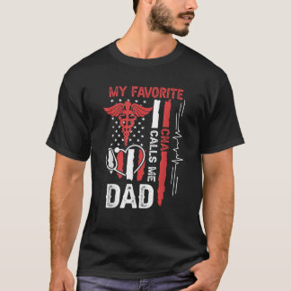 T-shirt Mon Favori CNA m'appelle Papa Papa Daddy USA Flag 